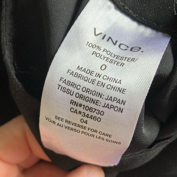 Vince Black Wide-Leg Pleated Very High Waisted Trousers Belted Pants - Picture 8 of 8